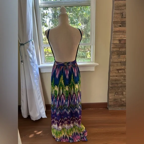 Venus Multicolor Maxi Dress Sz.Small Excellent Condition💛💜 - Picture 3 of 5